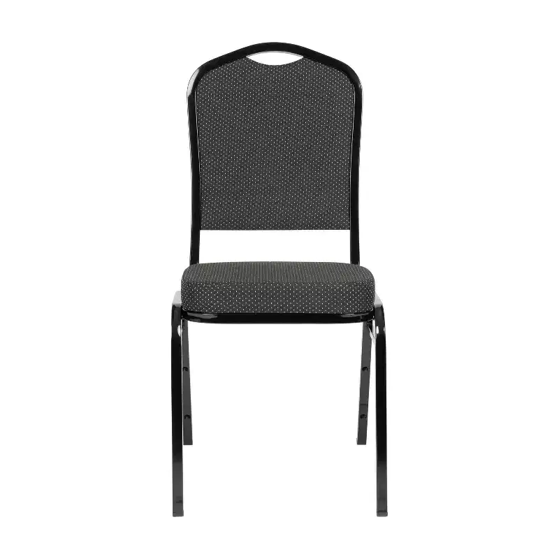 Black Crown Back Stacking Banquet Chair, Set of 4