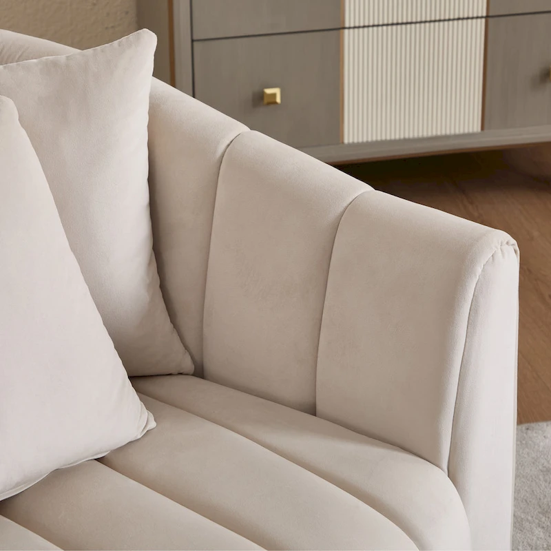 40.4W Modern Swivel Accent Chair,Swivel Single Sofa Chair with Ottoman