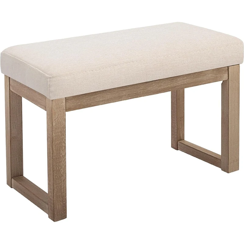 CangLong Upholstered Bench Ottoman, Beige