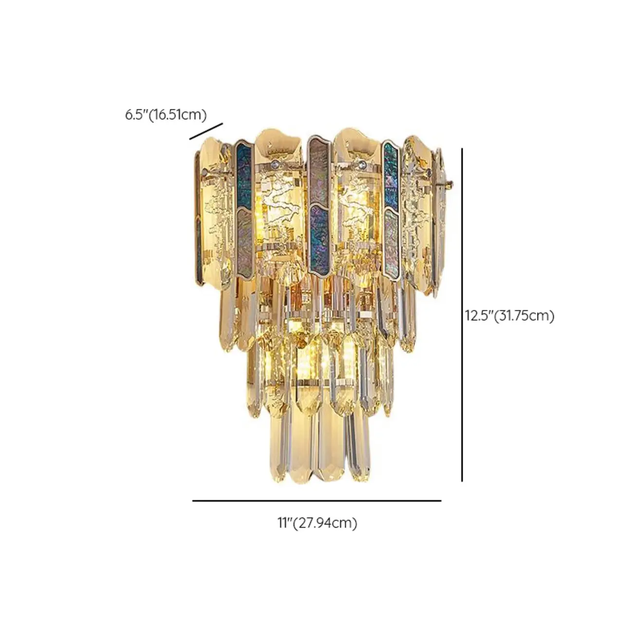 Modern Luxury Crystal Wall Sconce with Gold Finish