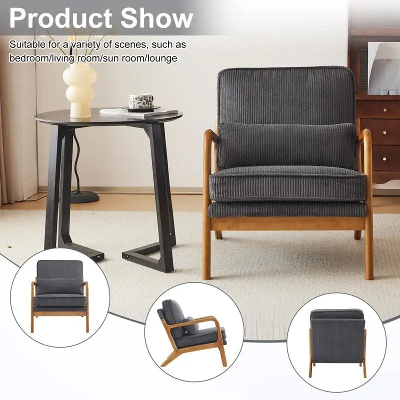 2-pc Upholstered Linen Blend Accent Chair