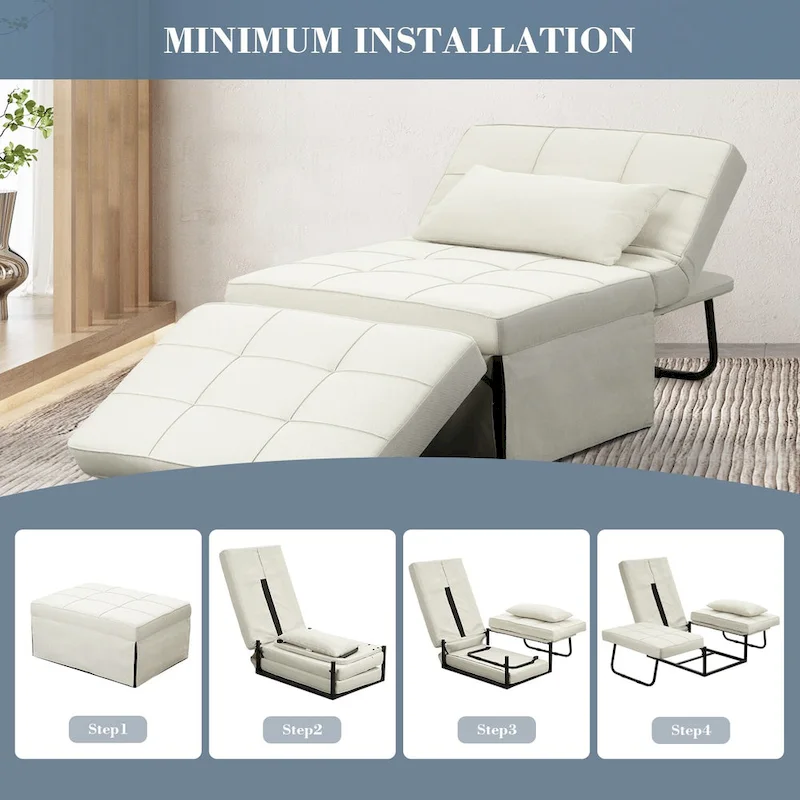 4-1 Adjustable Sleeper Sofa Chair with Ottoman, Sofa Bed ,Couch Bed