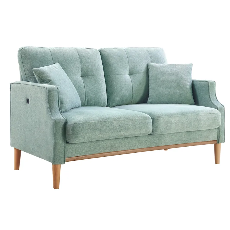 Fabric 2 Seater Loveseat Sofa with USB Charge
