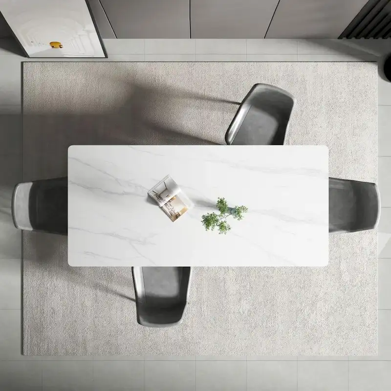 70.8 Rectangle Dining Table with Stone Top