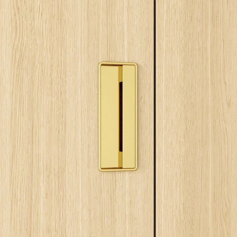 Wardrobe Closet Cabinet with Gold Handles and Optional Top Cabinet