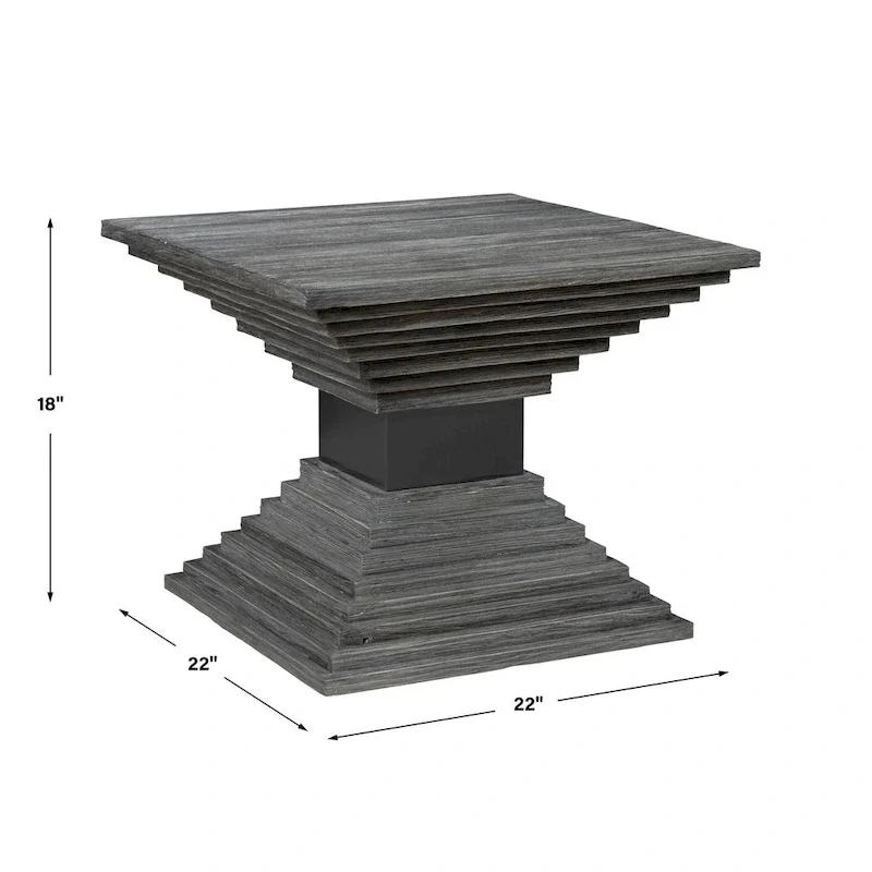 Uttermost Andes Wooden Geometric Accent Table - 22 W X 18 H X 22 D (in)