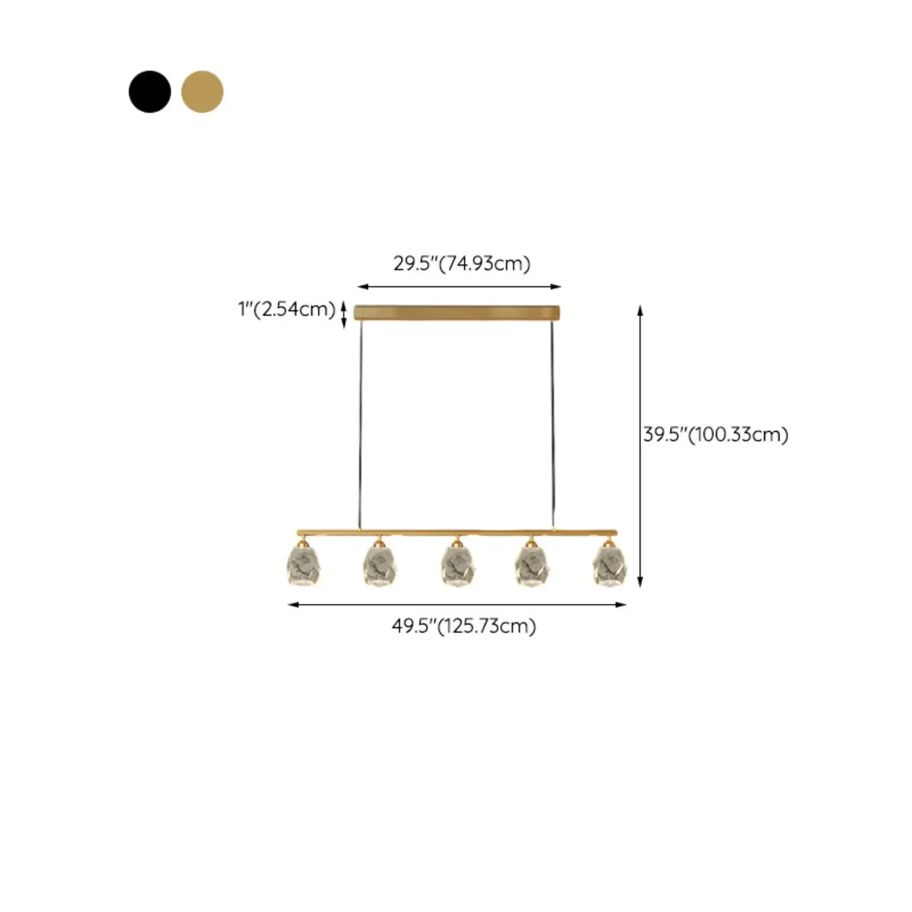 Geometric Gold Crystal Down Island Pendant Light