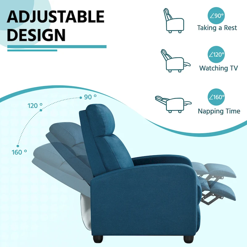 Yaheetech Modern Fabric Recliner Chair