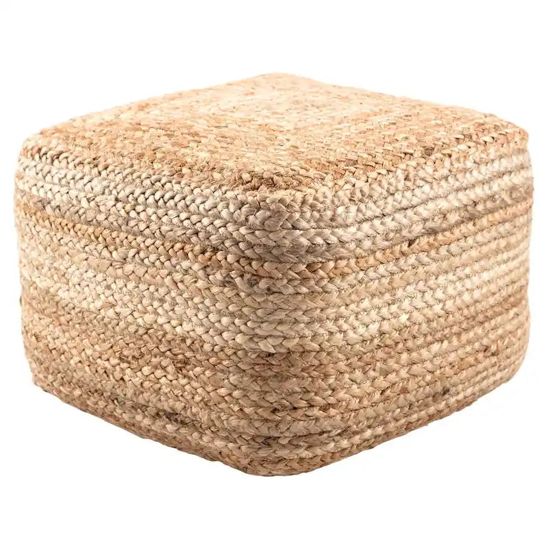 Juniper Home Saba Square Jute Pouf Ottoman/Foot Stool