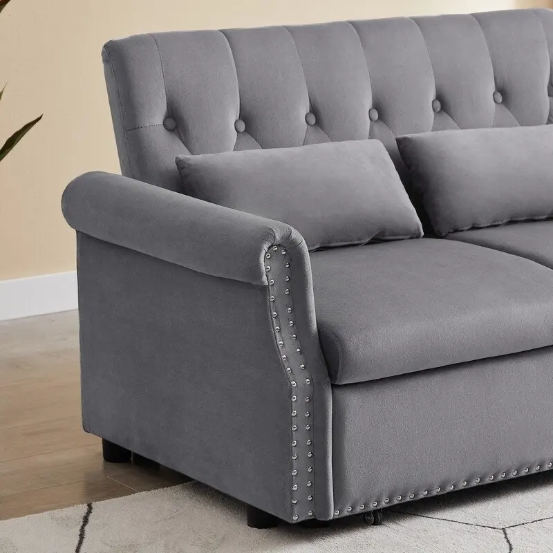 Adjustable Sleeper Sofa with 2 Lumbar Pillows
