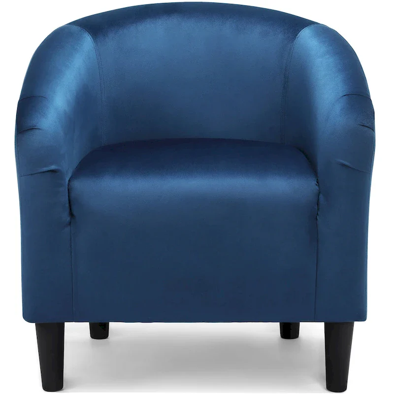 Barrel Club Accent Chair, Velvet, 300 lbs, 27.8"W x 25.6"D x 28.5"H, 7 Colors, 5-Min Assembly