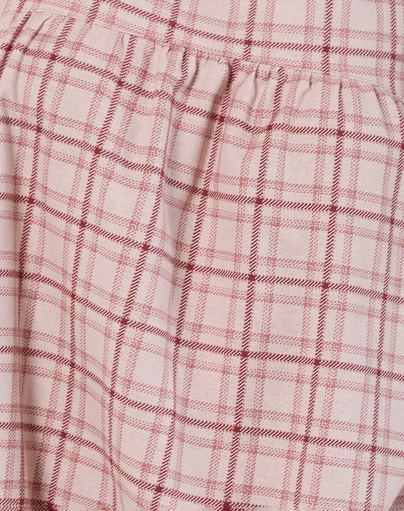 Sanlia Mini Dress in Basic Tartan Pink