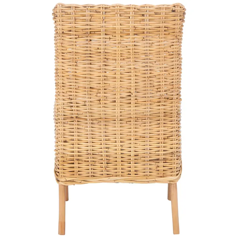 SAFAVIEH Winnifred Coastal Rattan Accent Chair with Cushion - 18.5 W x 22.8 L x 38.2 H - 19Wx23Dx38H
