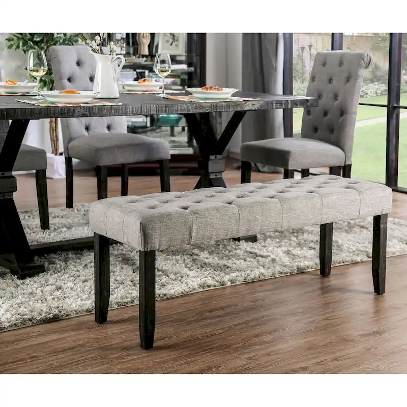 Chalwa Rustic Wood Upholstered 6-Piece Dining Set with Table and 4 Chairs and 1 Bench by Copper Grove