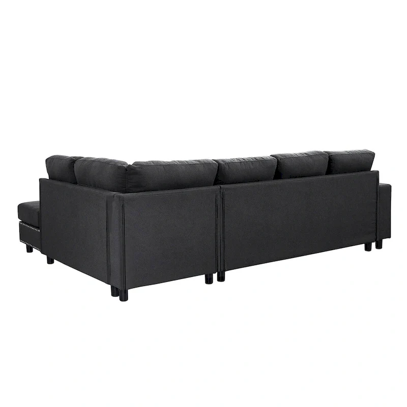 Merax Linen L-shaped Modular Sectional Sofa with Cushions