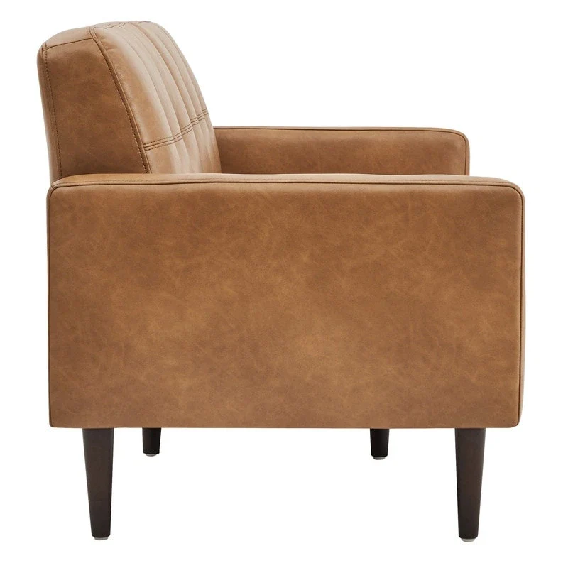 Gray Mid-Century Tufted Sofa Set - 1-Seater & 3-Seater