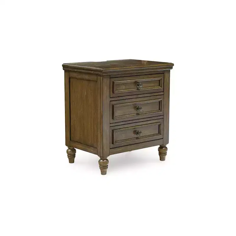 Signature Design by Ashley Sturlayne Traditional 3-Drawer Charging Nightstand with USB Ports, Brown