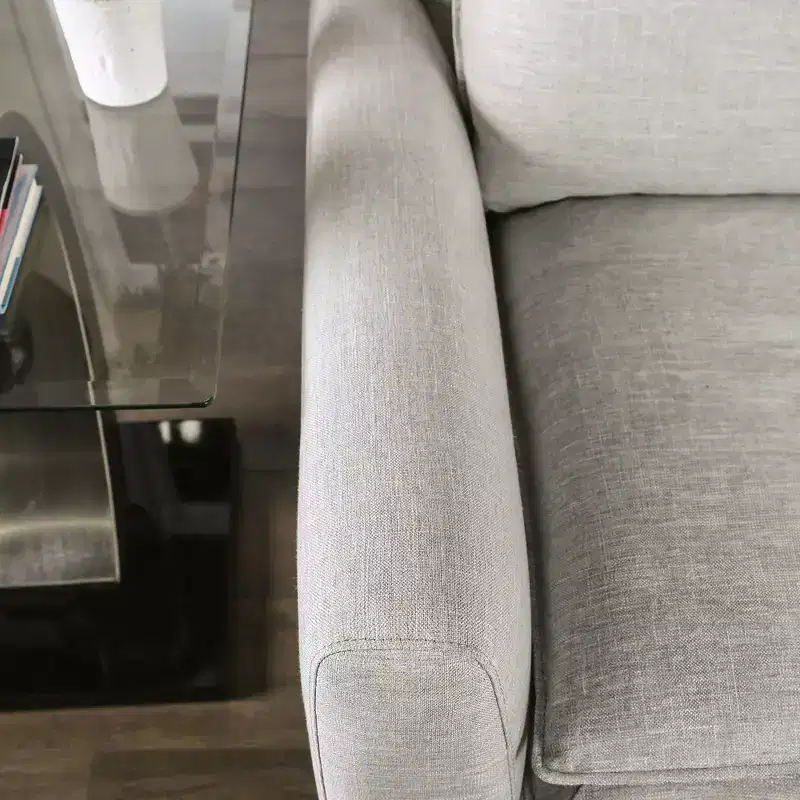 HOMES: Inside + Out Gubera 82" Mid-Century Sofa Cotton Linen Blend Upholstery with Feather Blend Cushions