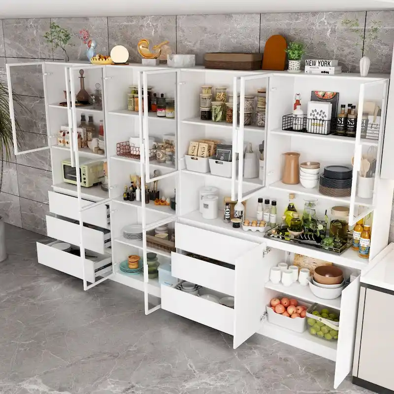 Modular Buffet and Display Cabinet - Modular Design in Pristine White