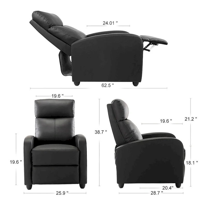 Massage Recliner Push Back Reclining Chair Home Theater Recliner Armchair
