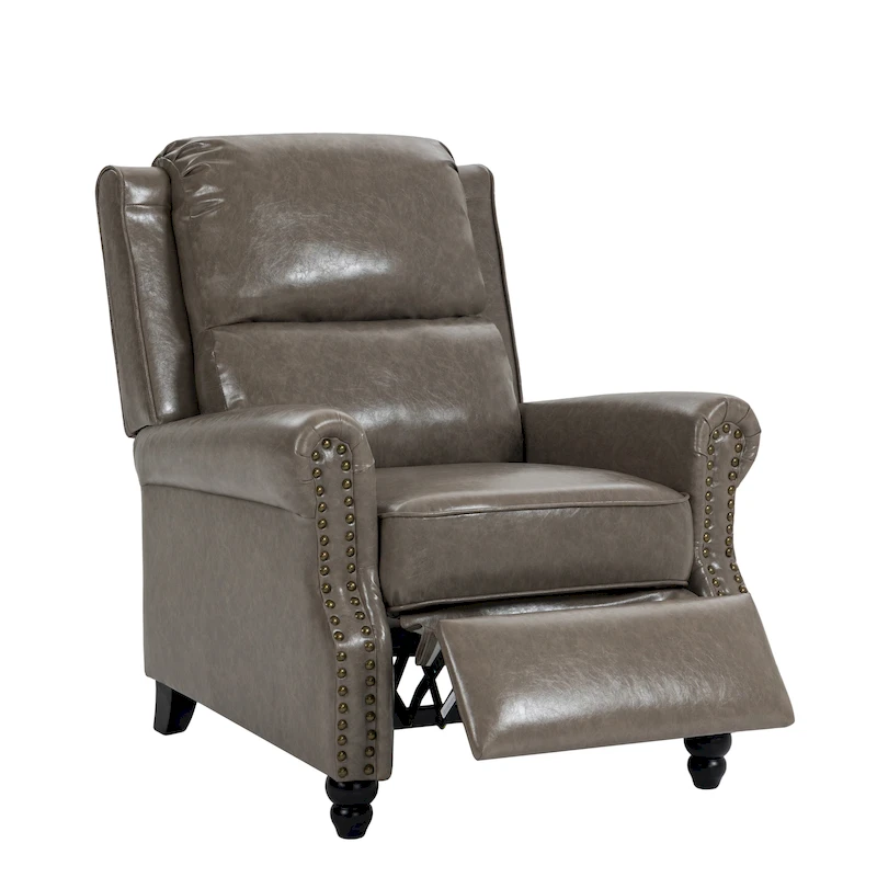 Manual Glider Pushback Recliner Chairs with Nailhead Trim
