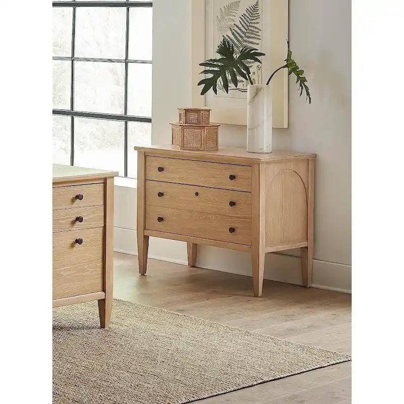 Modern Wood Lateral File, Storage File Drawer, Office File Drawer, Fully Assembled, Light Brown