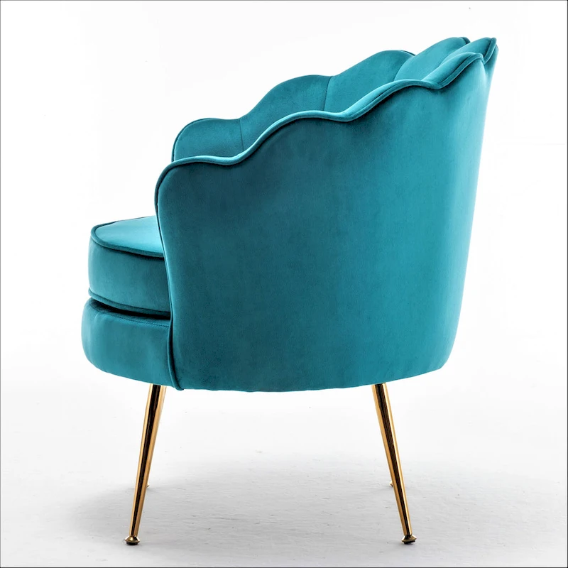 Cavett 28.3  Wide Velvet Barrel Chair with Gold Metal Legs