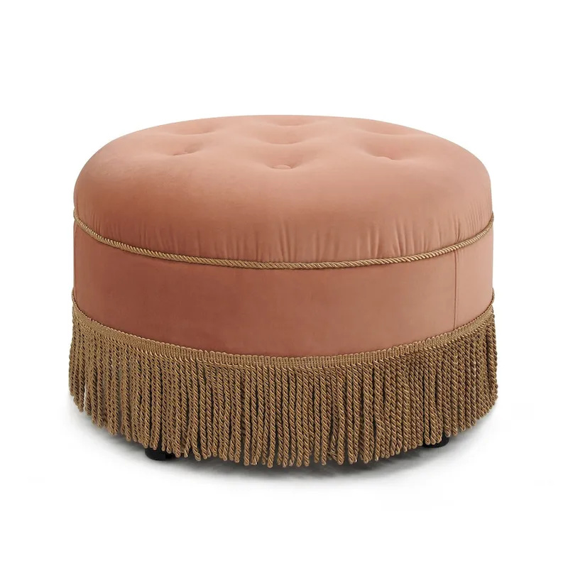 Upholstered Round Accent Ottoman
