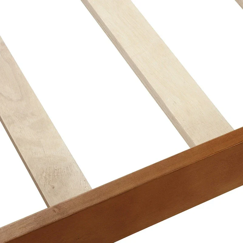 Twin/Full/Queen Wood Frame Sleigh Bed with Footboard