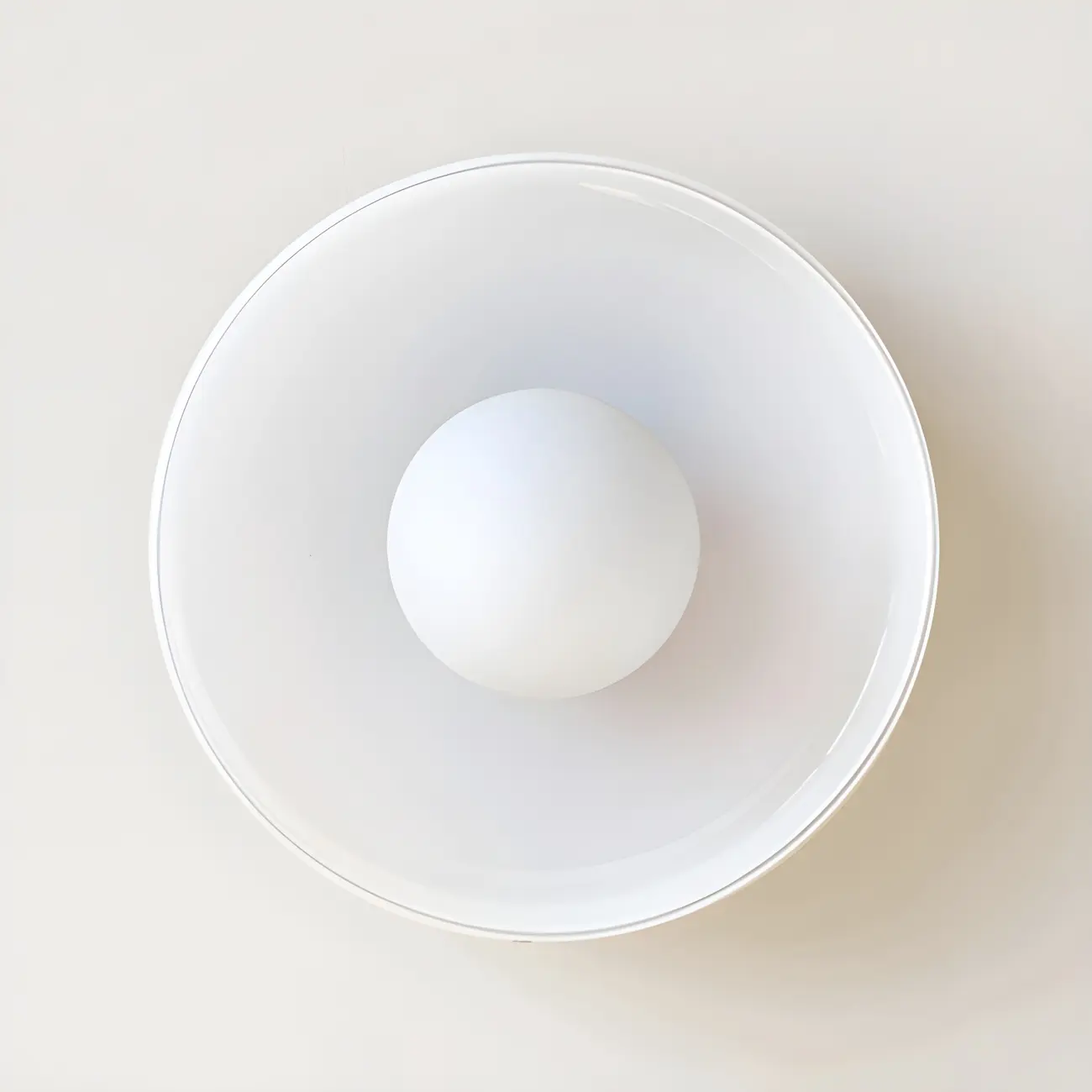 Nordic Round White Glass Flush Ceiling Light