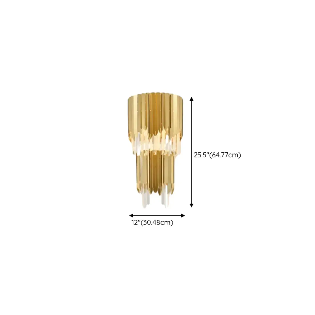 Modern Crystal Gold Metal Tassel Tiered Shining Wall Sconce