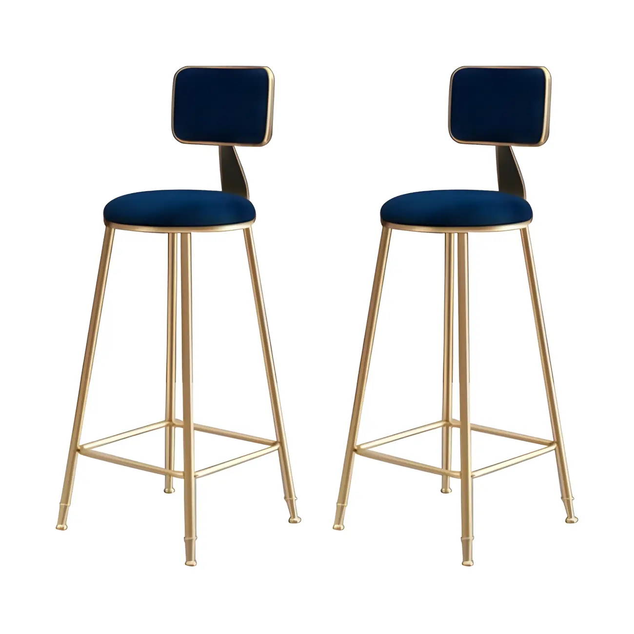 Round Velvet Upholstered Counter Bar Stools