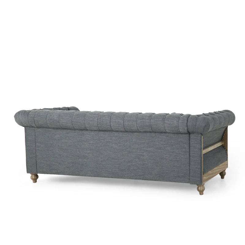 Saragus Chesterfield Sofa with Nailhead Trim by Christopher Knight Home - 85.50 L x 33.25 W x 28.50 H