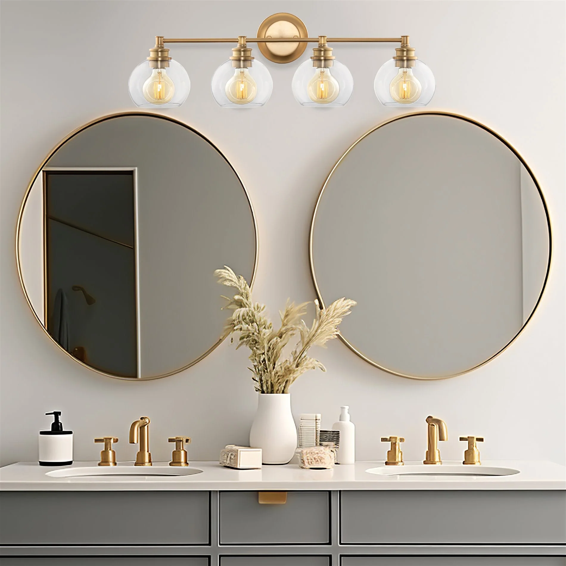 Odette 6 Clear Globe Glass Shades / Replacement Glass, 2-Pack