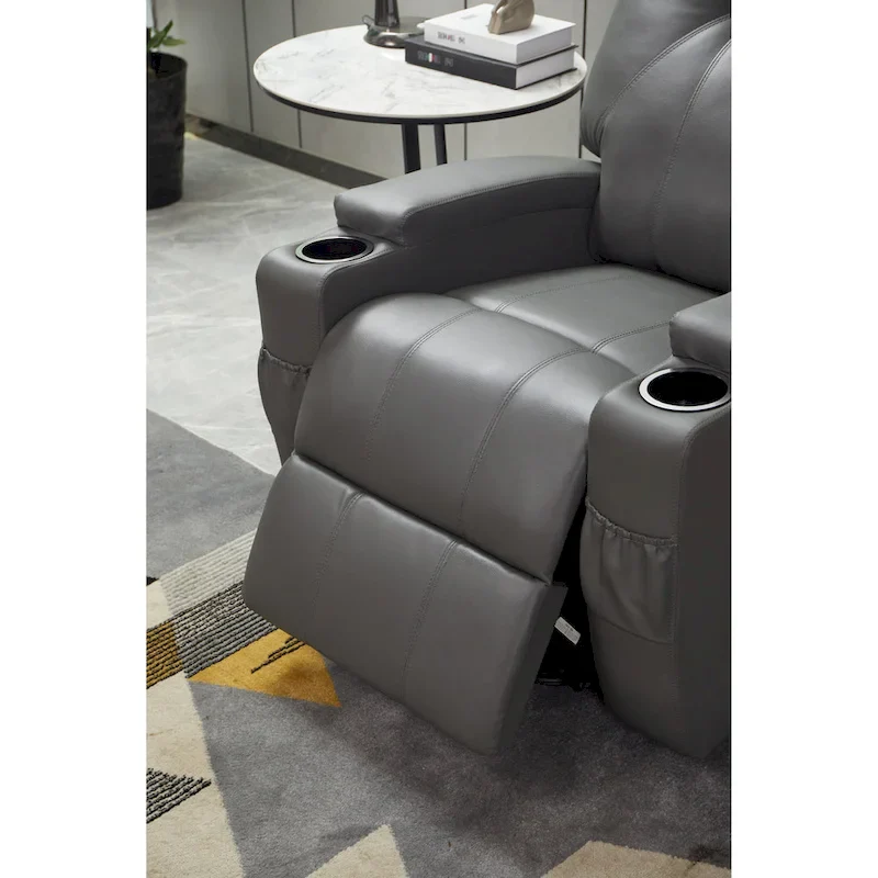 Recliner Chair Modern Recliner Sofa Faux Leather Recliners with Cup Holders, Remote Control