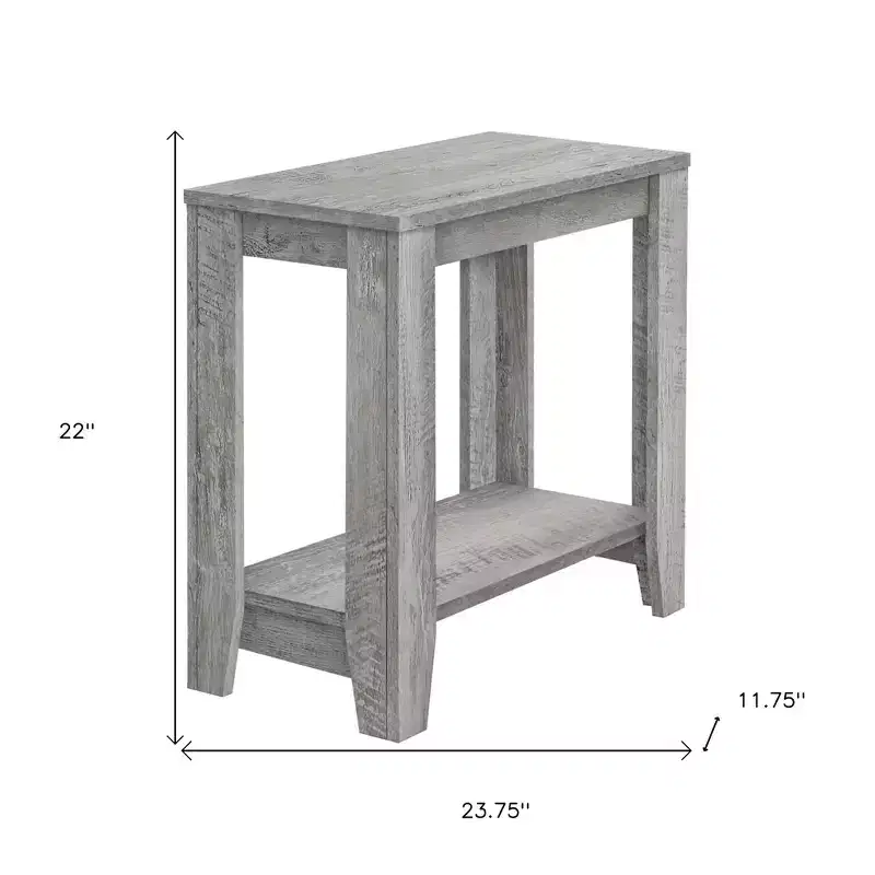 HomeRoots 22 Gray Wood End Table With Shelf