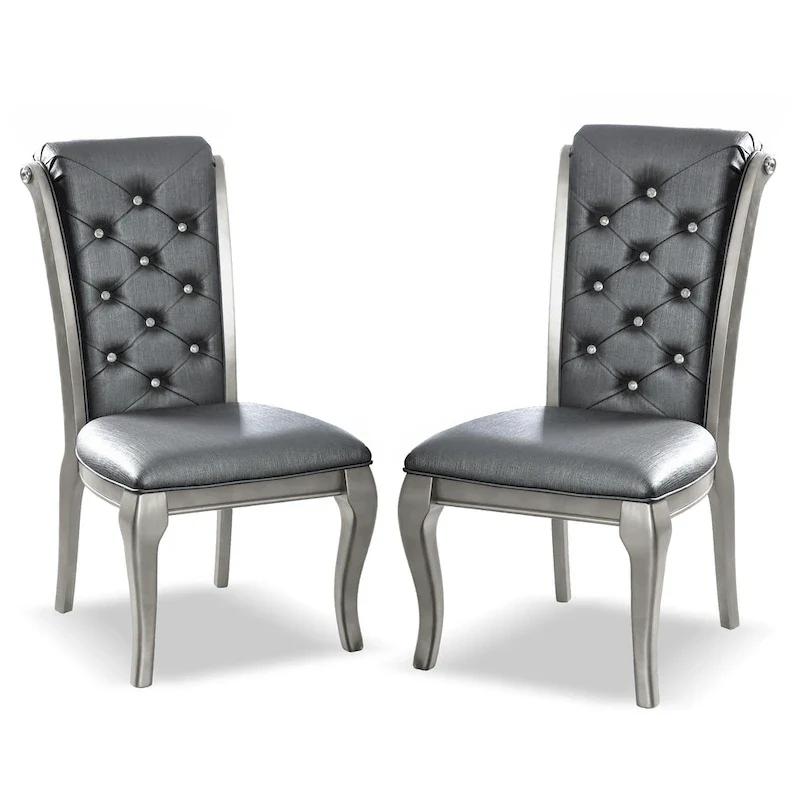 Tily Glam Grey Solid Wood 7-Piece Dining Set by Furniture of America