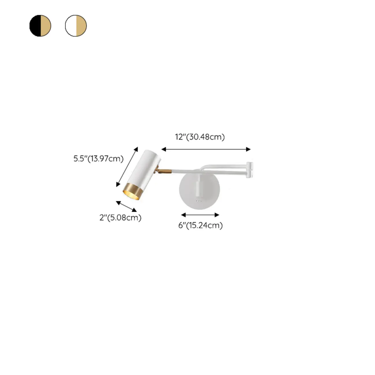 Modern Bedside Swing Arm Wall Light with Iron Shade