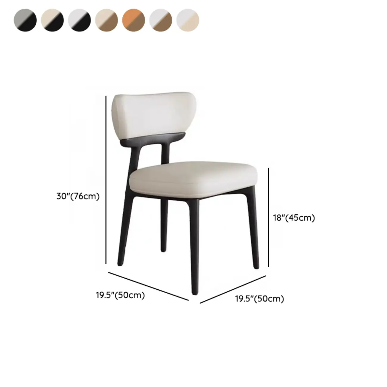 Scandinavian Low Back Upholstered Wood Dining Chair