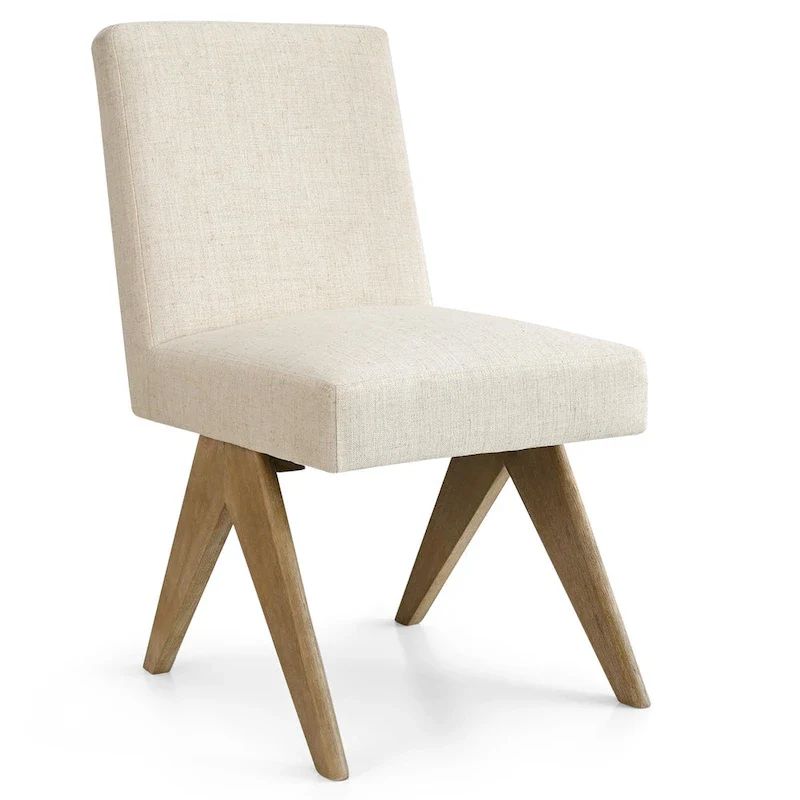 Linen Mid Century Modern Dining Chair