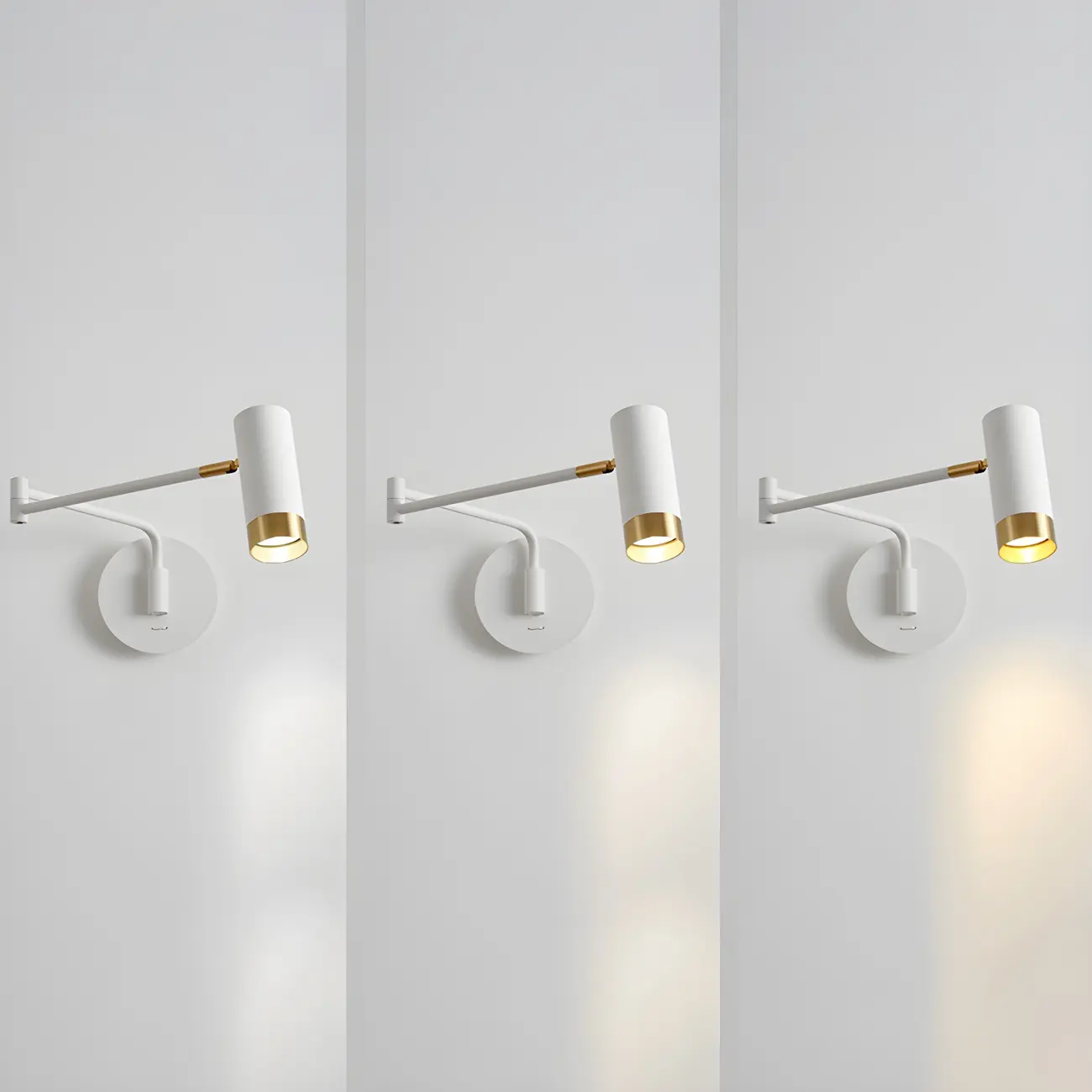 Modern Metal Cylinder Swing Arm Wall Light