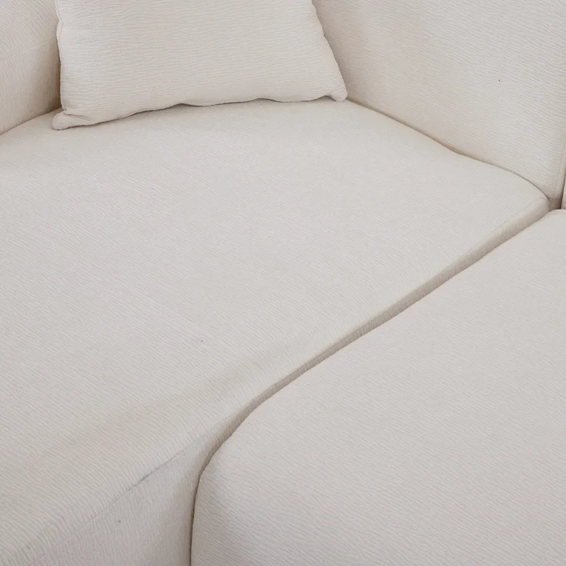 111 Polyester L-Shape Modular Sectional Sofa with High-Density Foam, 27 Deep Seat and Anti-Wrinkle Chenille Fabric