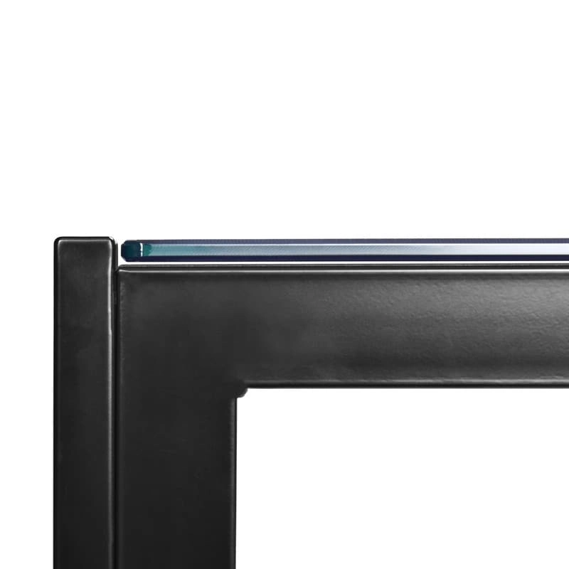 6-Seat Modern Glass Dining Table Black