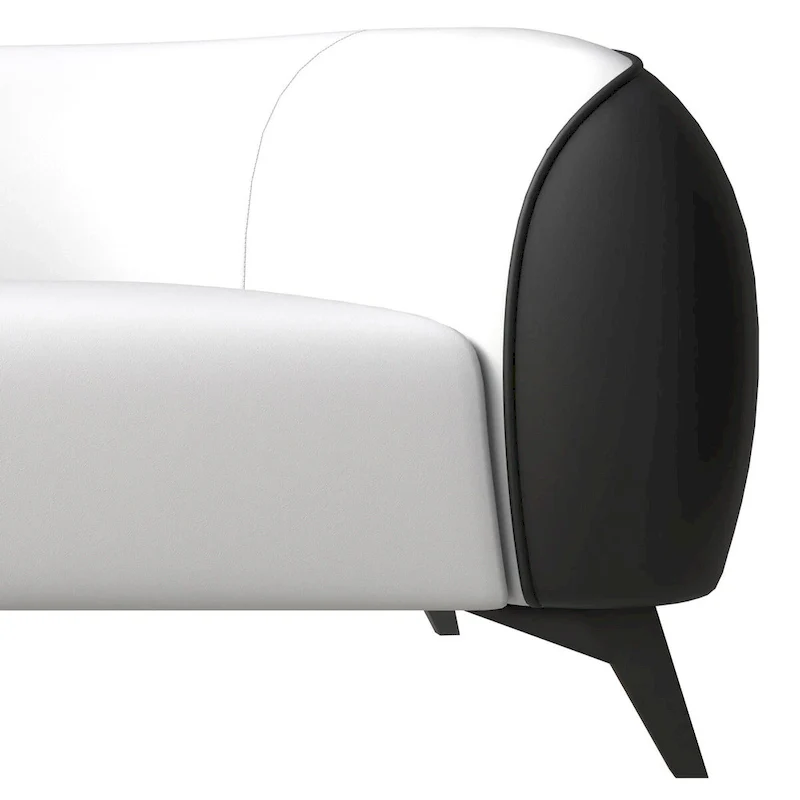 3-Piece Sofa Set Upholstered PU Leather with Solid Wood Frame and Steel Legs Opula Series by LeisureMod