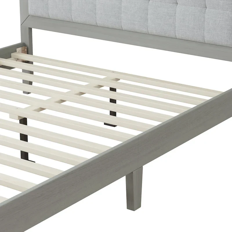 Christopher Knight Home - Emery Mid-Century Panel Bed Frame with Tufted Headboard