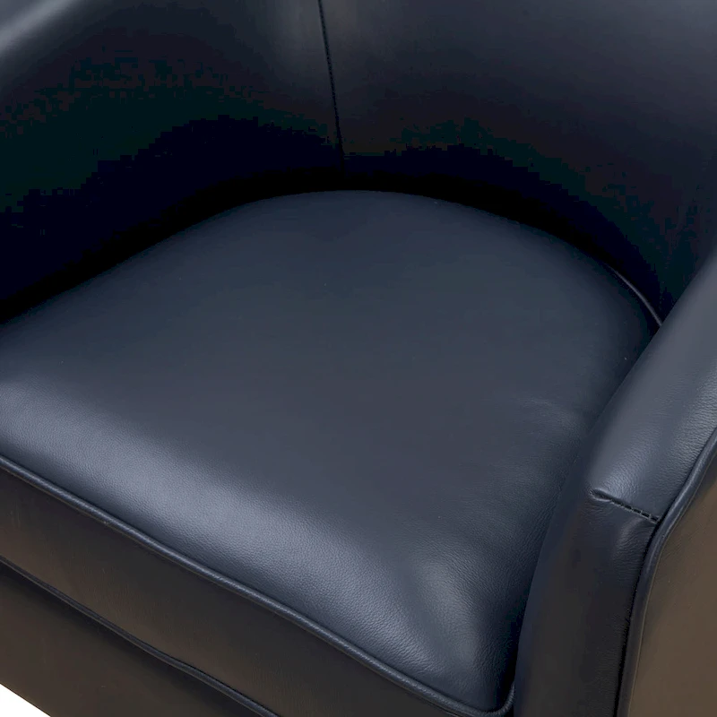 Tito Top Grain Leather Wood Base Swivel Chair by Greyson Living