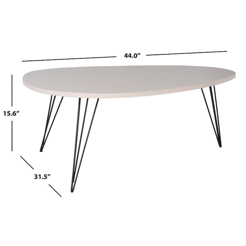 SAFAVIEH Louann Oak Finish/ Black Coffee Table - 44 x 31.5 x 15.6 - 44Wx32Dx16H