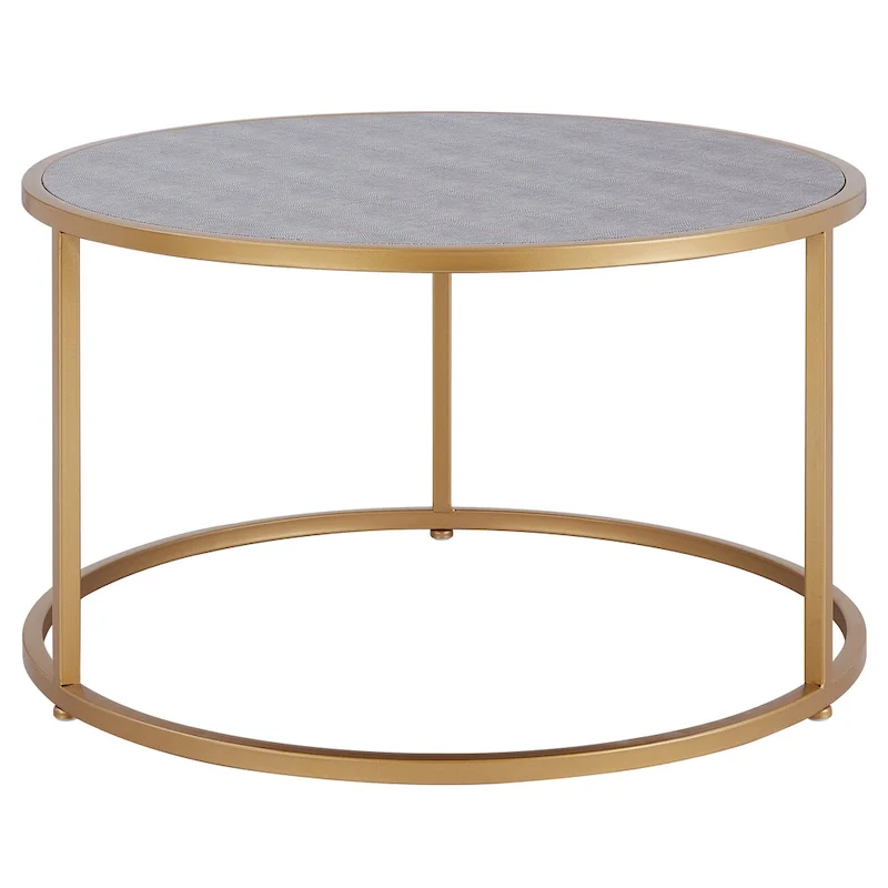 Anza Faux Shagreen Nesting Coffee Table Set of 2