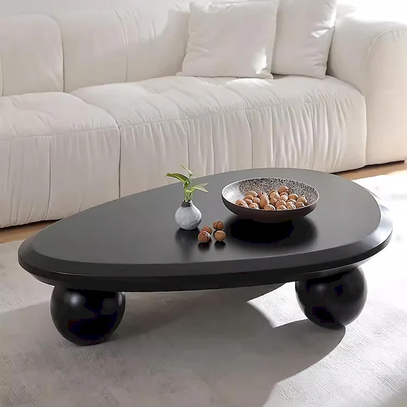 51 Modern Wood Coffee Table with 3 ball legs
