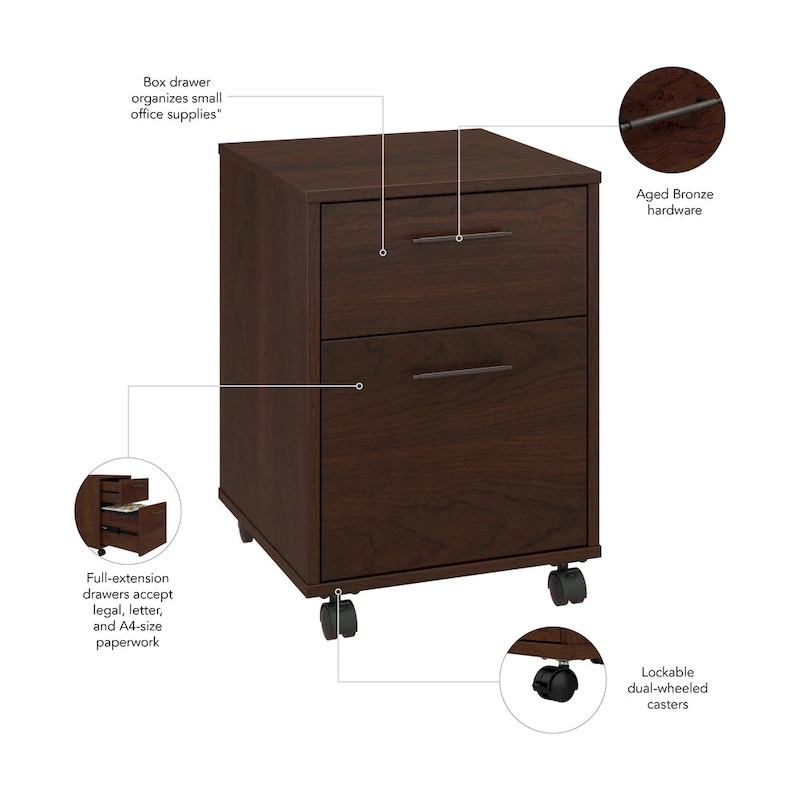 Key West 2 Drawer Mobile File Cabinet by Bush Furniture